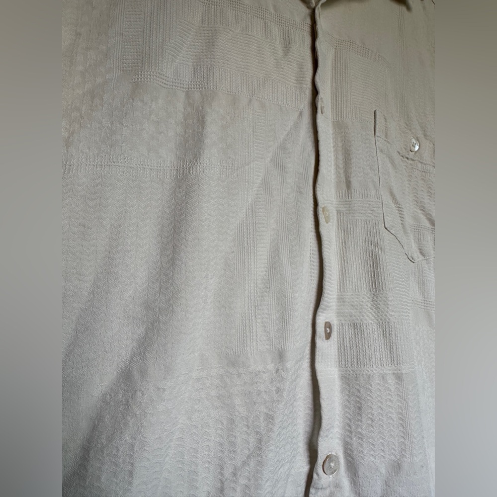 Tori Richard Cream Casual Silk Button Down Shirt - Picture 8 of 8